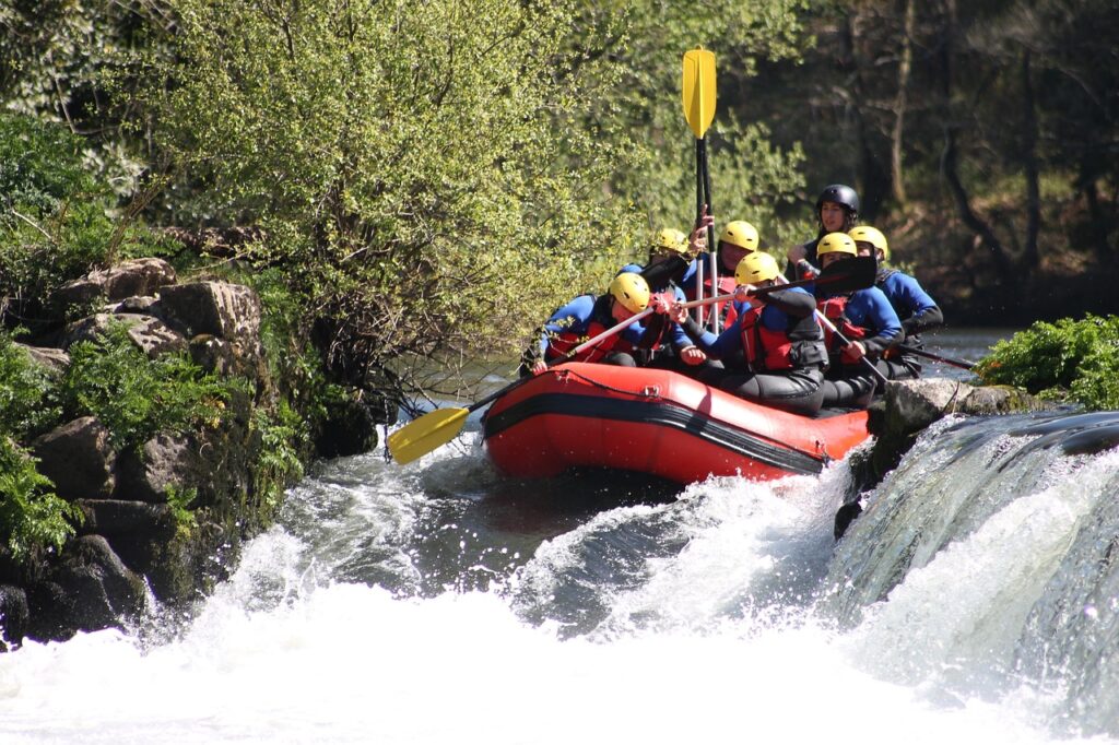 river, adventure, nature, boat, sport, rafting, helmet, quick, danger
